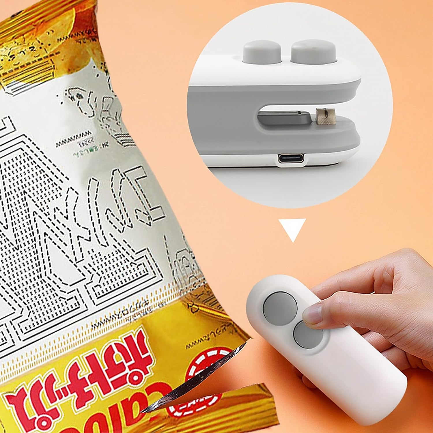 17865 Mini Bag Sealer, 2 in 1 Seal & Cutter Heat Sealers, TYPE-C USB Charging Portable Bag Reseller, Handle Food Sealer, Sealing Machine for Food Storage Plastic Bags Snacks Keep Food Fresh 17865 Mini Bag Sealer, 2 in 1 Seal & Cutter Heat Sealers, TYPE-C USB Charging Portable Bag Reseller, Handle Food Sealer, Sealing Machine for Food Storage Plastic Bags Snacks Keep Food Fresh